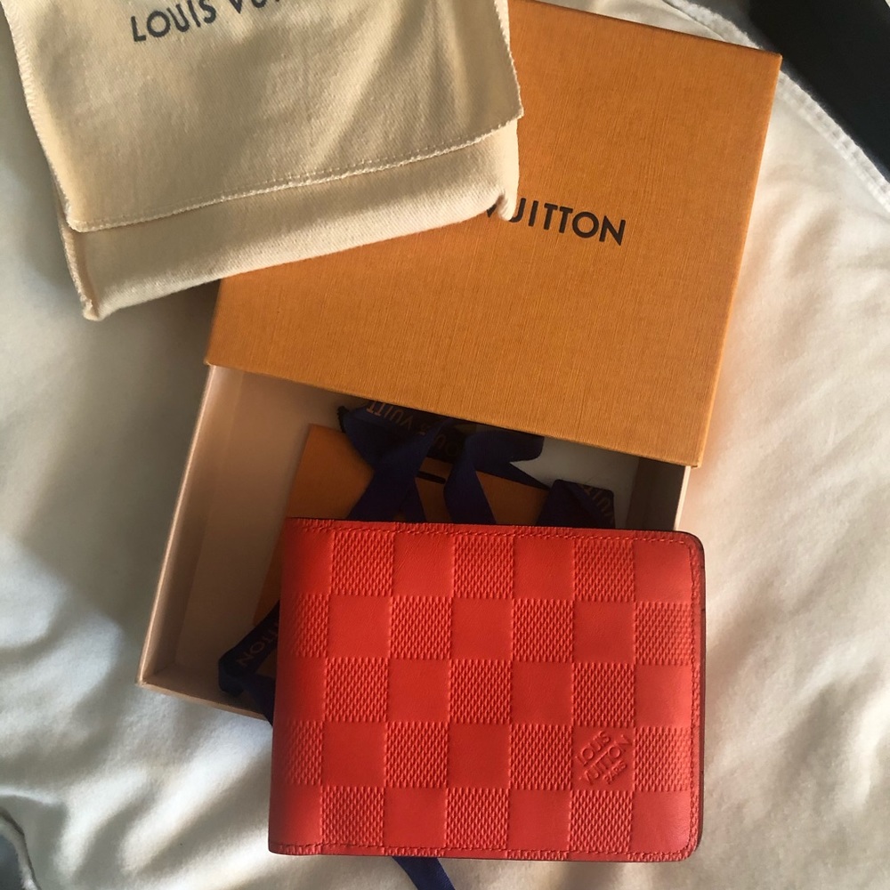 Louis Vuitton multiple wallet damier infini red